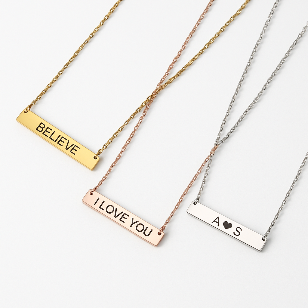 Personalized Horizontal Bar Necklace