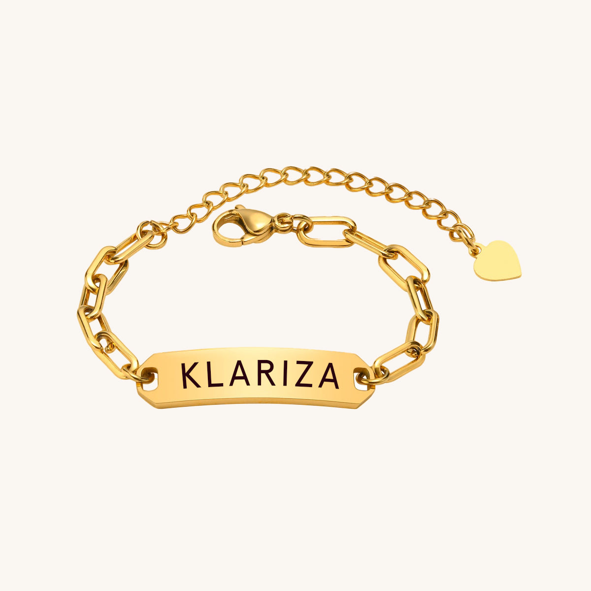Grand Initial Paper Clip Bracelet – Baby Gold