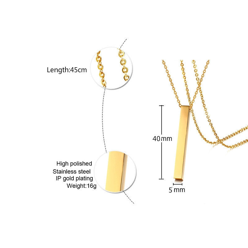 Engraved Bar Necklace