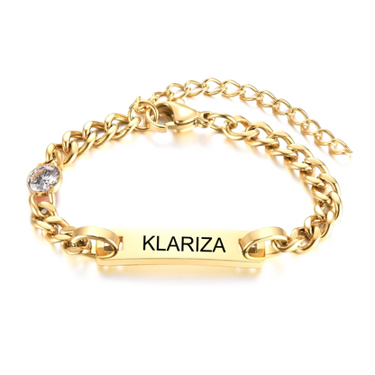 Birthstone Child Name Bracelet
