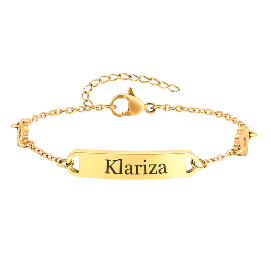 Flower personalized name bracelet