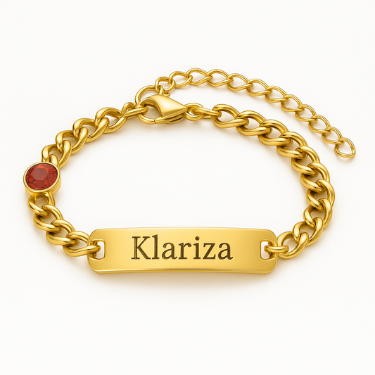 Birthstone Child Name Bracelet