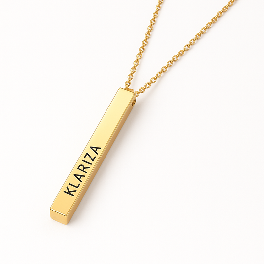 Engraved Bar Necklace