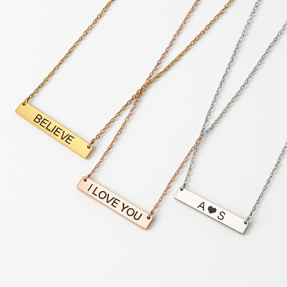 Personalized Horizontal Bar Necklace