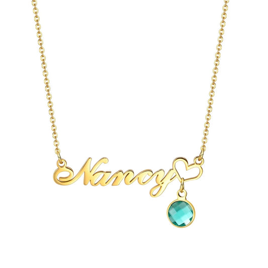 Personalised Name Necklaces with Birthstone