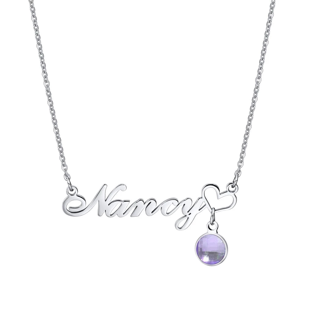 Personalised Name Necklaces with Birthstone