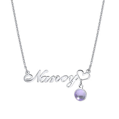 Personalised Name Necklaces with Birthstone
