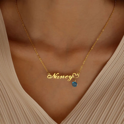 Personalised Name Necklaces with Birthstone