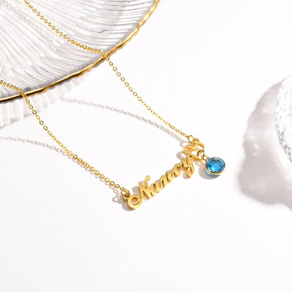 Personalised Name Necklaces with Birthstone