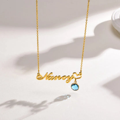 Personalised Name Necklaces with Birthstone