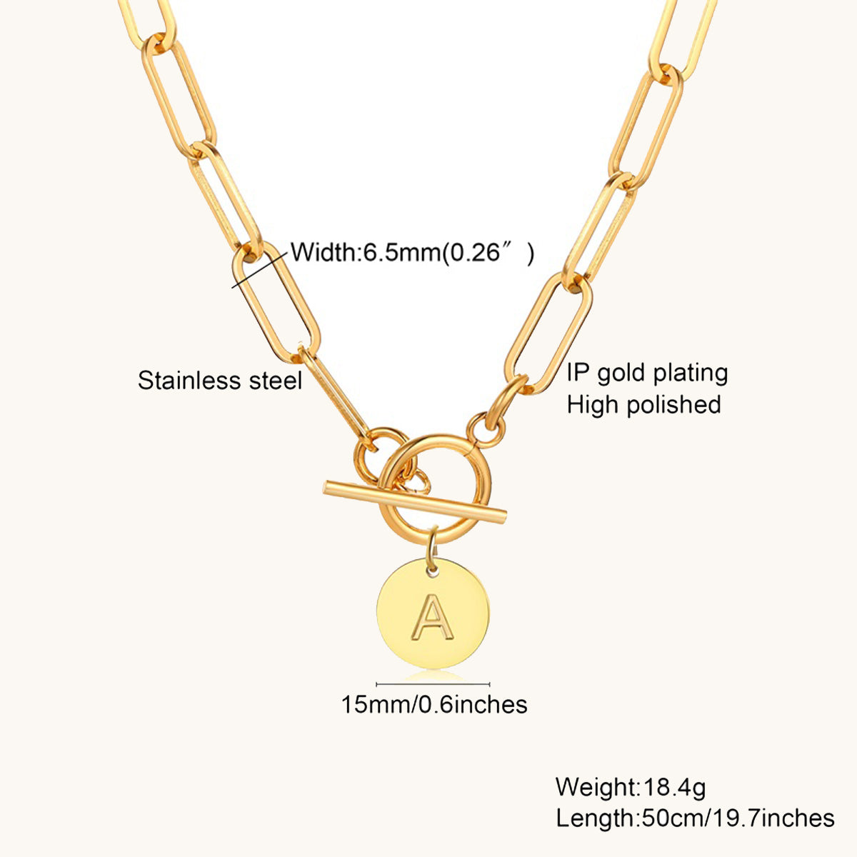 Paper Clip Initial Letter Necklace Pre-order (1-2 weeks)